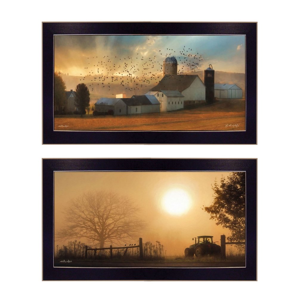 Set Of Two Light of a New Day 1 Black Framed Print Wall Art — view 3