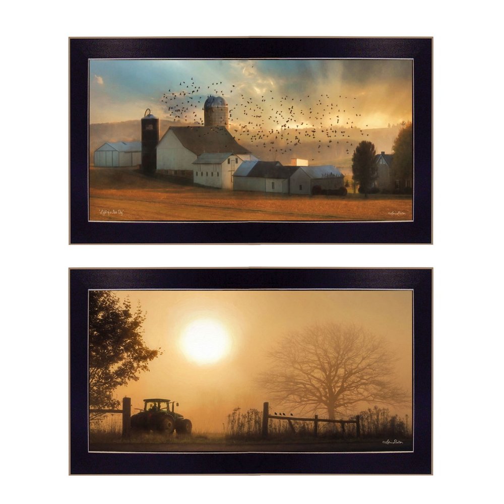 Set Of Two Light of a New Day 1 Black Framed Print Wall Art — view 2