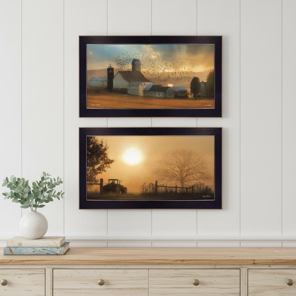 Set Of Two Light of a New Day 1 Black Framed Print Wall Art — view 4