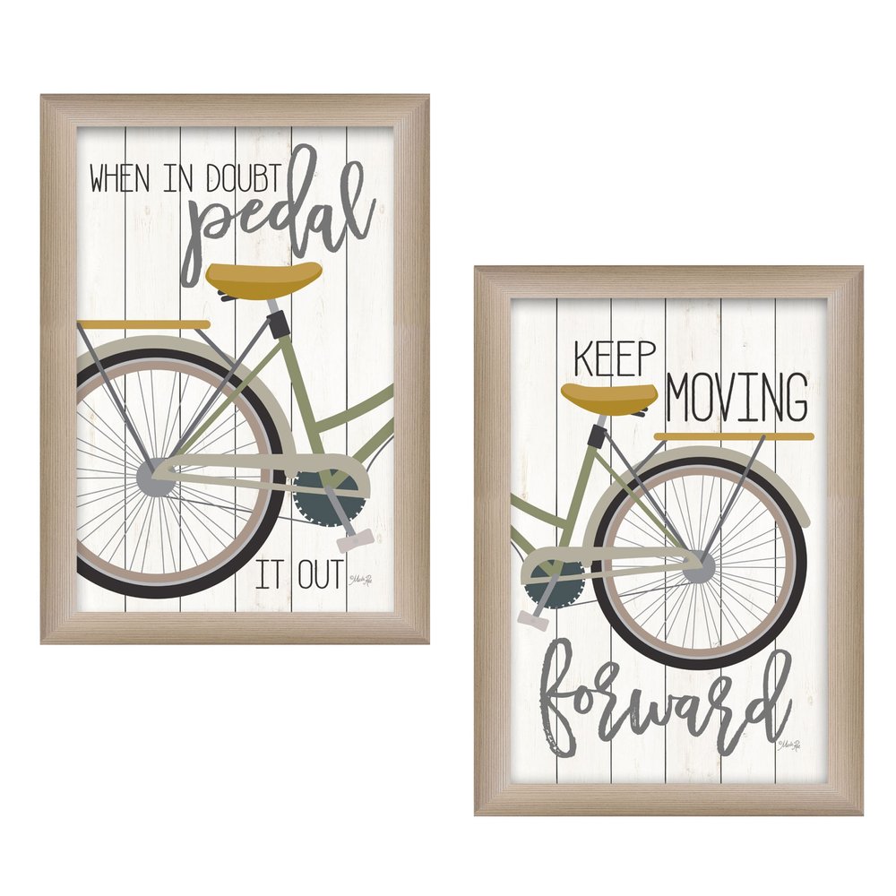 Set Of Two Pedal it Out 1 Brown Framed Print Wall Art — view 2