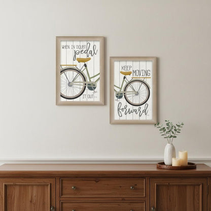 Set Of Two Pedal it Out 1 Brown Framed Print Wall Art