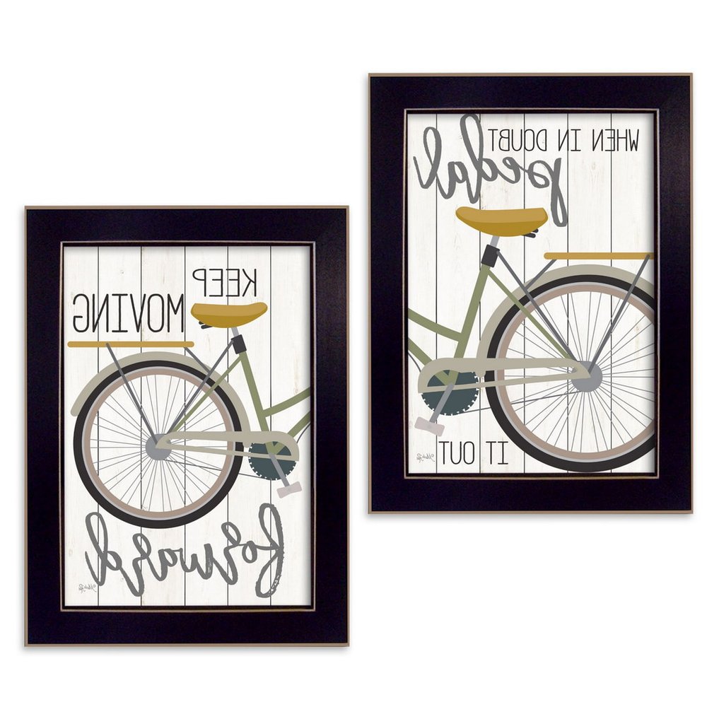 Set Of Two Pedal it Out 2 Black Framed Print Wall Art — view 5