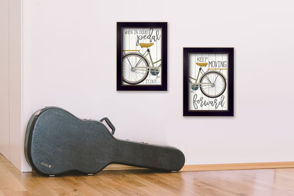 Set Of Two Pedal it Out 2 Black Framed Print Wall Art — view 1