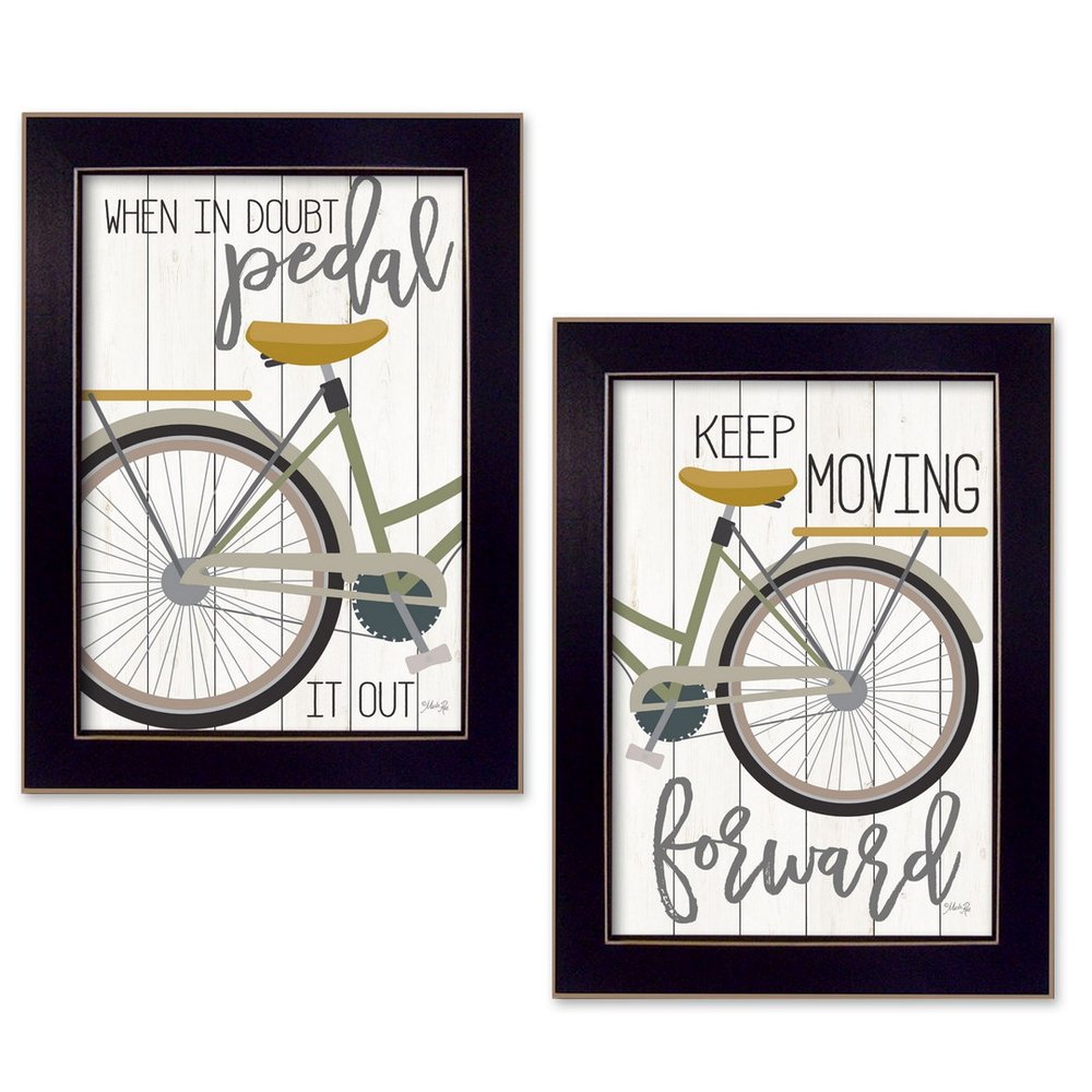 Set Of Two Pedal it Out 2 Black Framed Print Wall Art — view 4