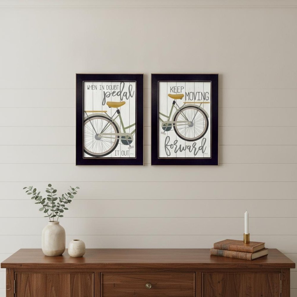 Set Of Two Pedal it Out 2 Black Framed Print Wall Art — view 6