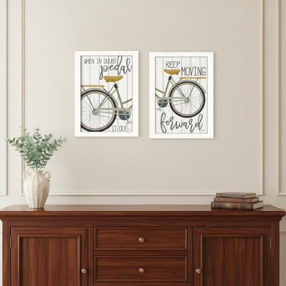 Set Of Two Pedal it Out 3 White Framed Print Wall Art