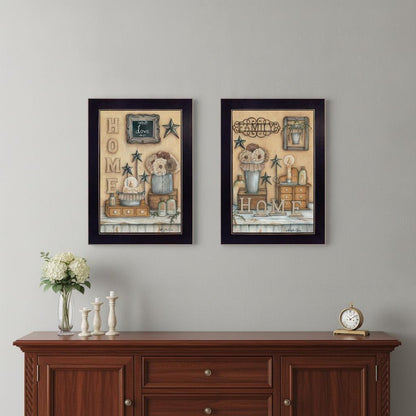 Set Of Two Where Family and Friends Gather II 1 Black Framed Print Wall Art HomeRoots