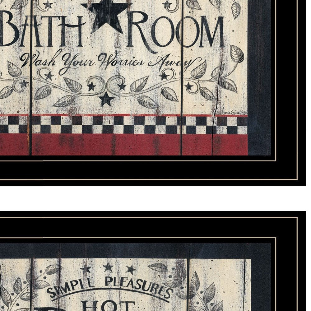 Set Of Two Hot Bath 8 Black Framed Print Bathroom Wall Art — view 4