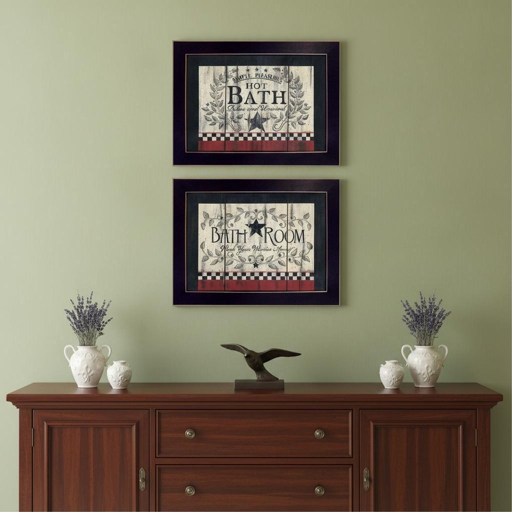 Set Of Two Hot Bath 2 Black Framed Print Bathroom Wall Art — view 4