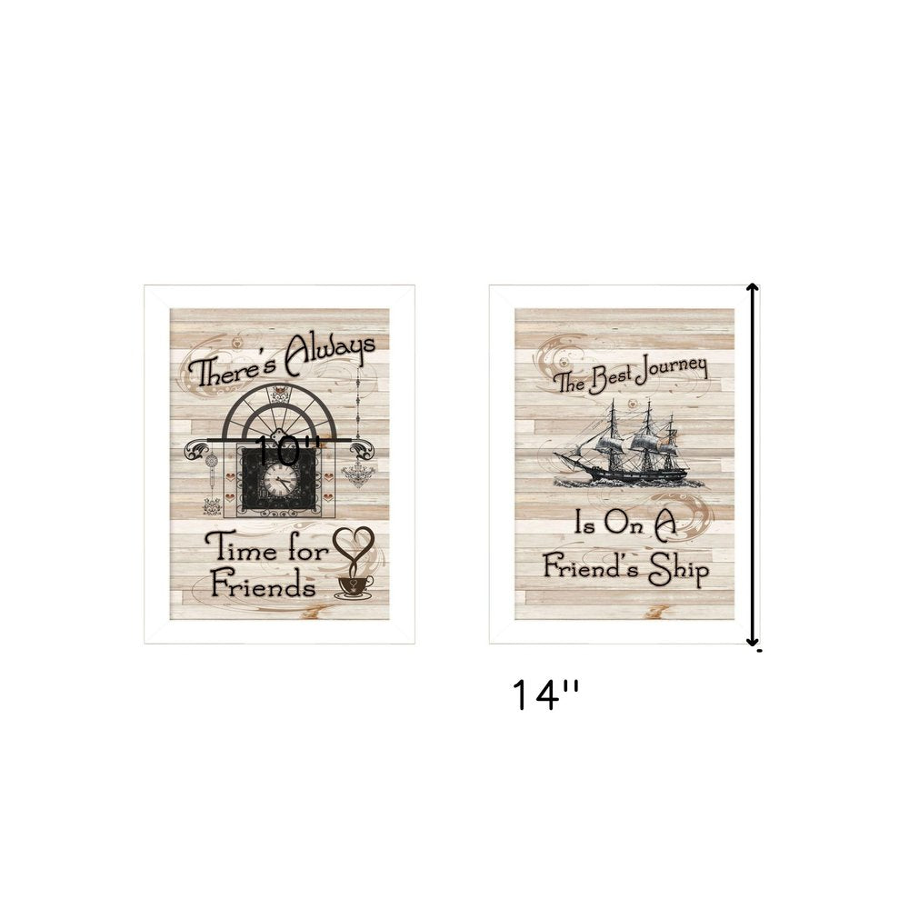 Set Of Two Friendship Journey 3 White Framed Print Kitchen Wall Art — view 3