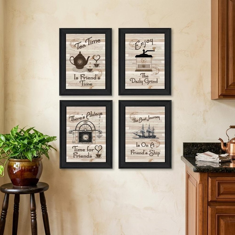 Set Of Four Friendship 1 Black Framed Print Kitchen Wall Art — view 5