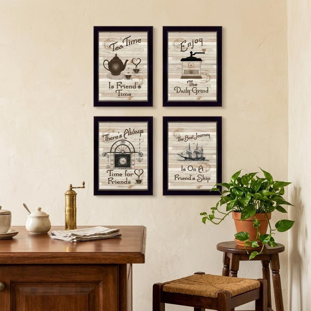 Set Of Four Friendship 2 Black Framed Print Kitchen Wall Art — view 4