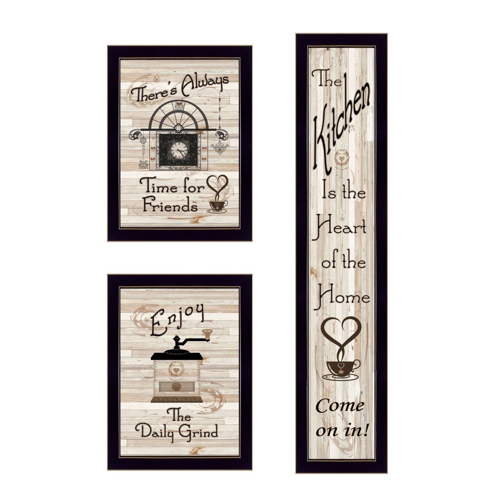 Set Of Three The Kitchen Collection I 3 Black Framed Print Kitchen Wall Art HomeRoots