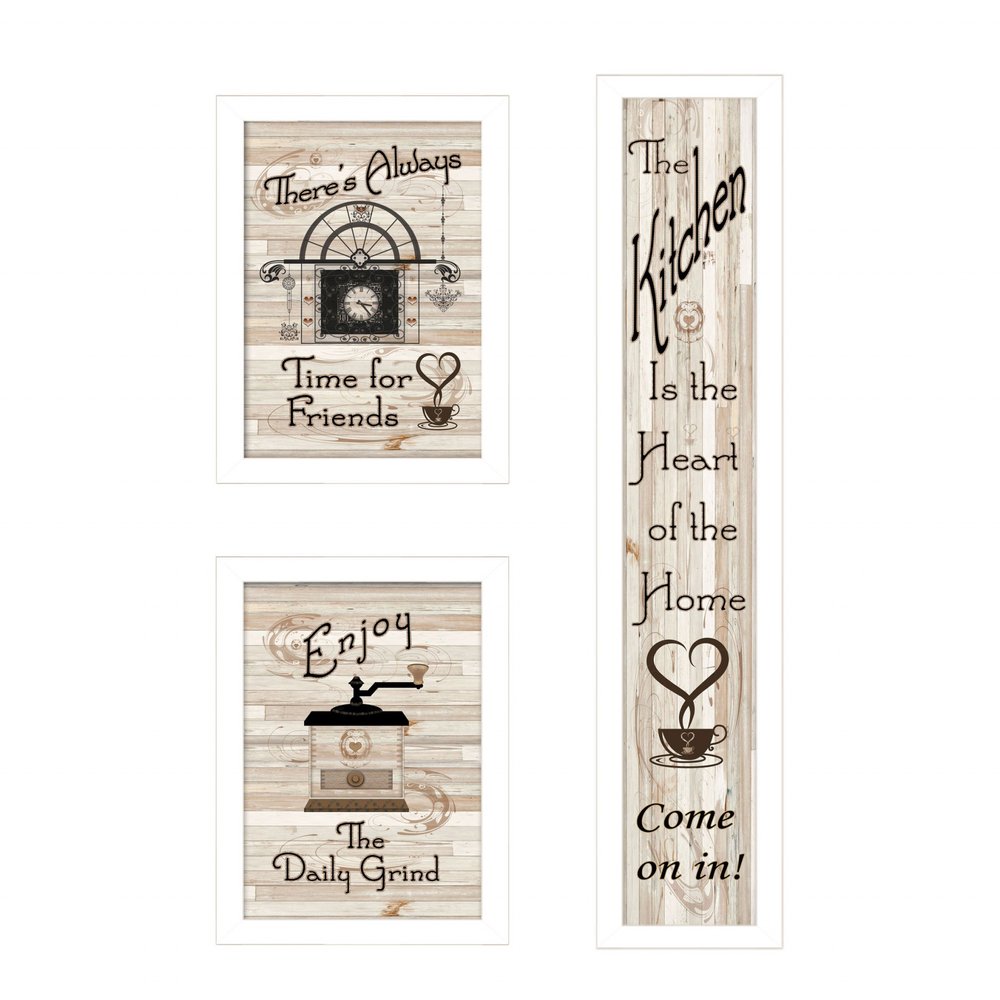 Set Of Three The Kitchen Collection I 3 Black Framed Print Kitchen Wall Art — view 4