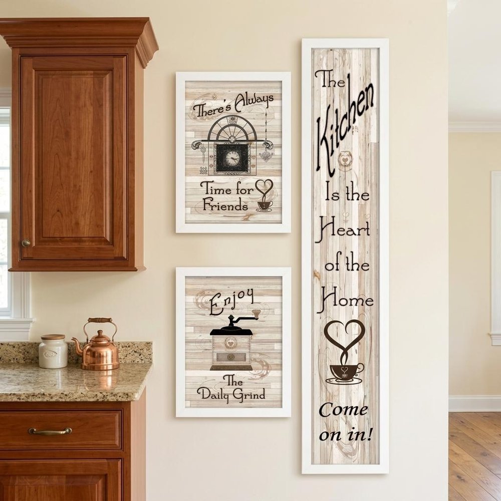 Set Of Three The Kitchen Collection I 3 Black Framed Print Kitchen Wall Art HomeRoots
