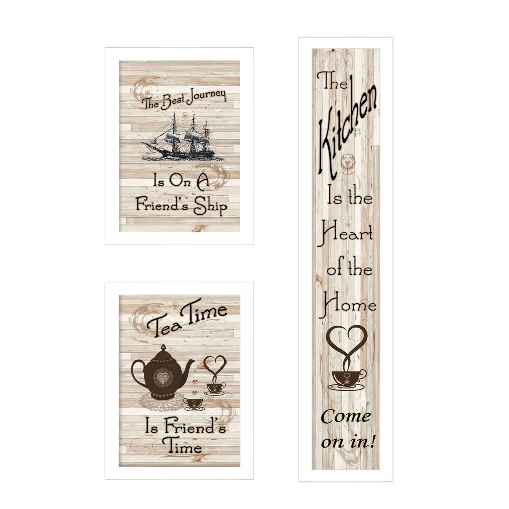 Set Of Three The Kitchen Collection II 4 White Framed Print Kitchen Wall Art — view 1