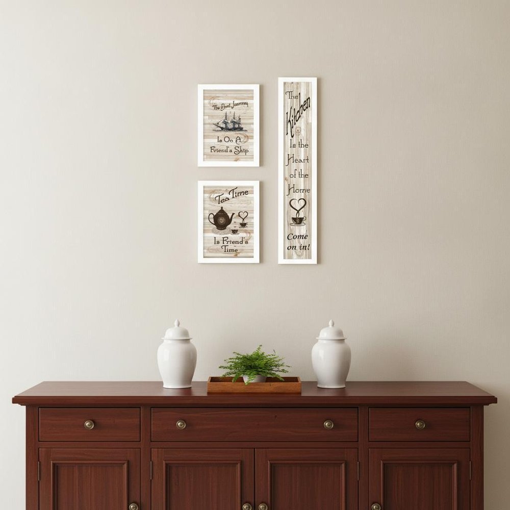 Set Of Three The Kitchen Collection II 4 White Framed Print Kitchen Wall Art — view 3