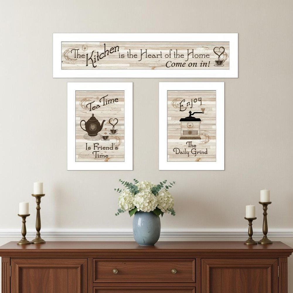 Set Of Three Kitchen Friendship Collection III 2 White Framed Print Kitchen Wall Art — view 4