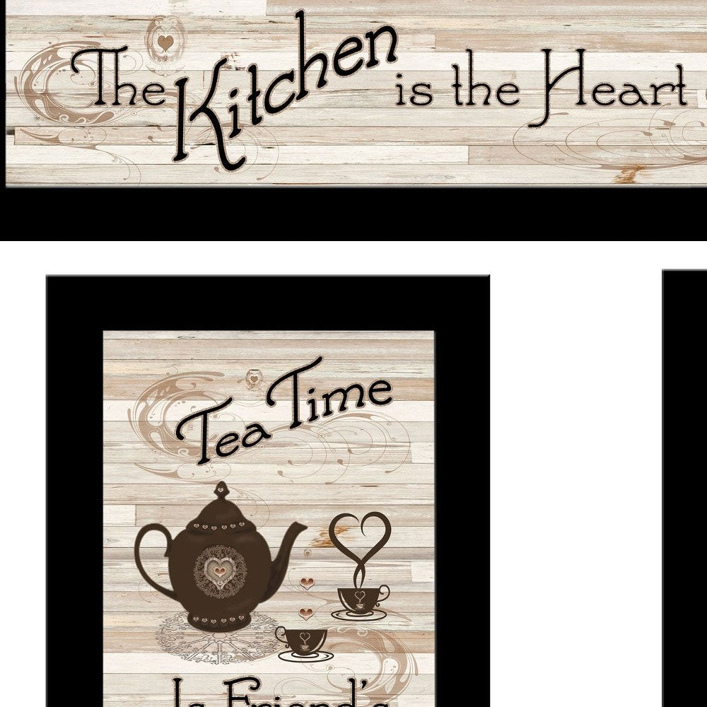 Set Of Three Kitchen Friendship Collection III 3 Black Framed Print Kitchen Wall Art — view 3