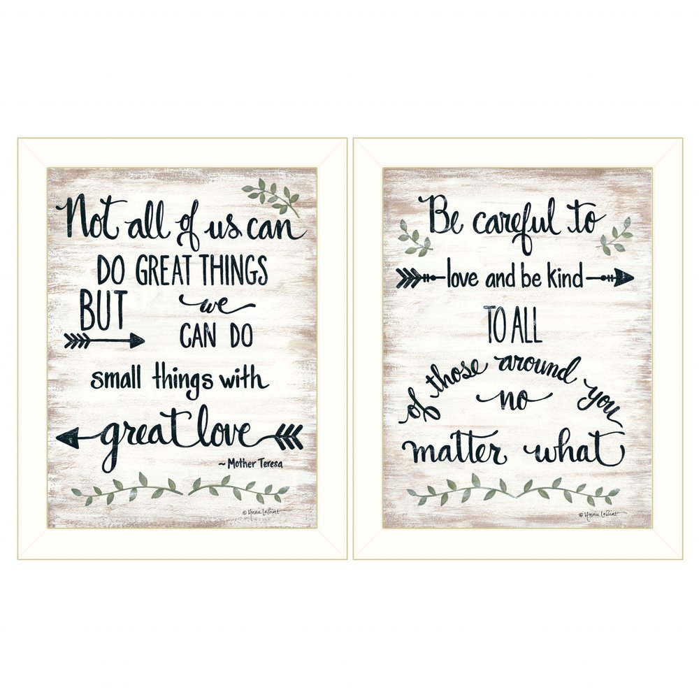 Set Of Two Great Love 2 White Framed Print Wall Art — view 1