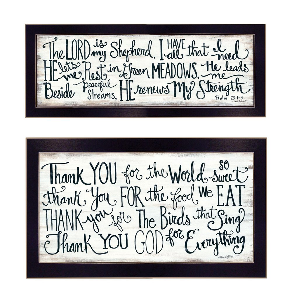 Set Of Two Thank You Lord 2 Black Framed Print Wall Art — view 1