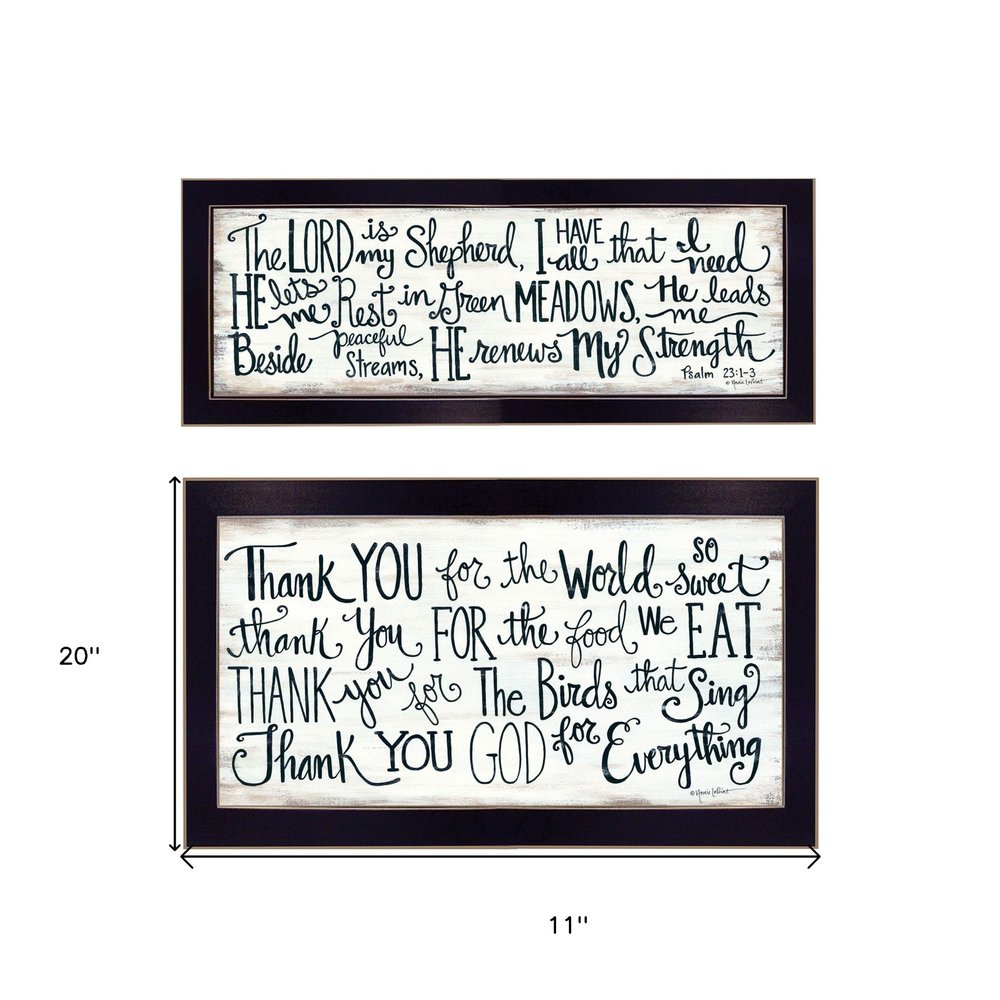 Set Of Two Thank You Lord 2 Black Framed Print Wall Art — view 3