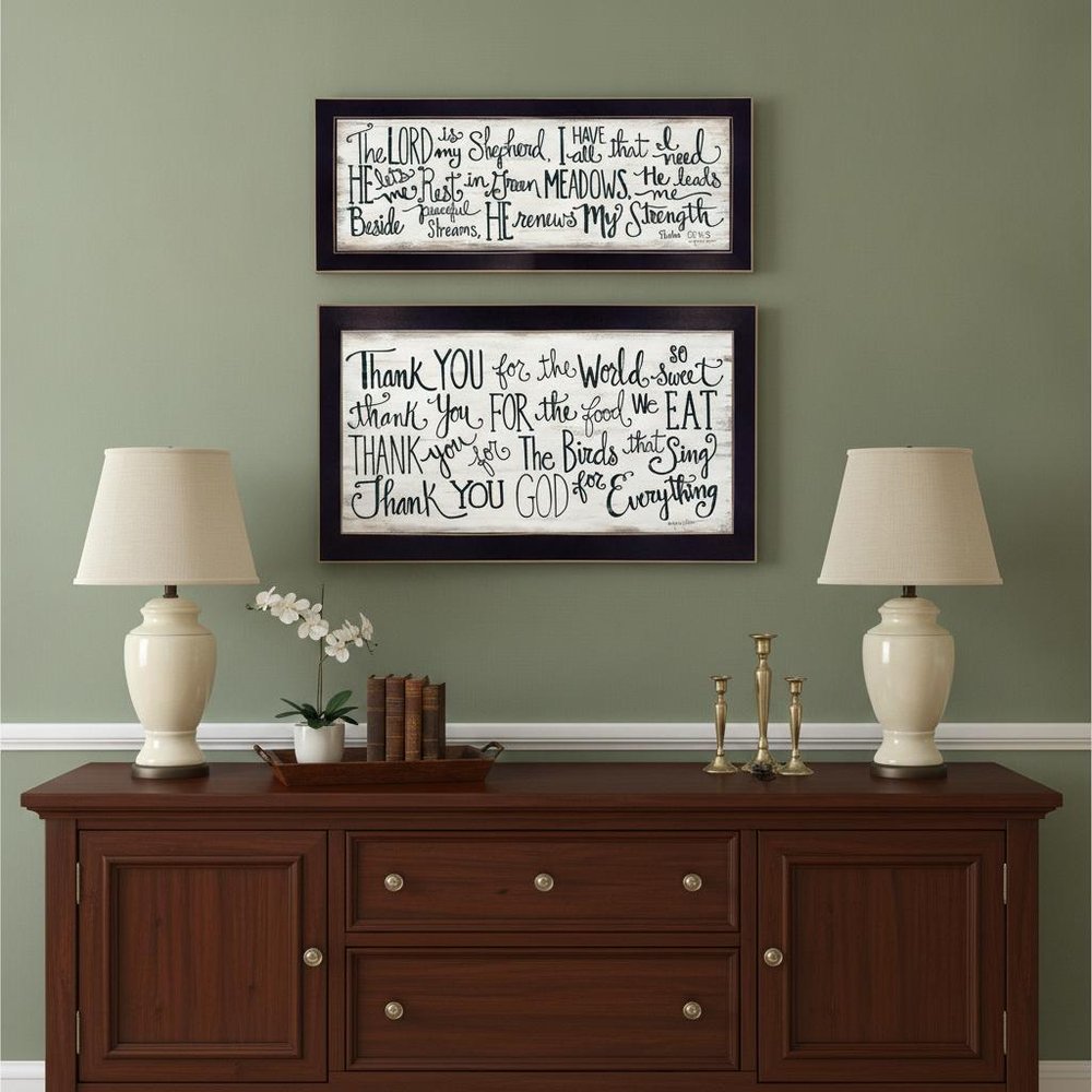 Set Of Two Thank You Lord 2 Black Framed Print Wall Art — view 4