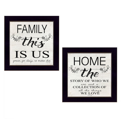Set Of Two Family 1 Black Framed Print Wall Art