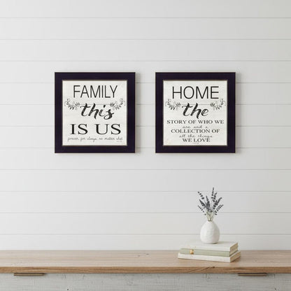 Set Of Two Family 1 Black Framed Print Wall Art