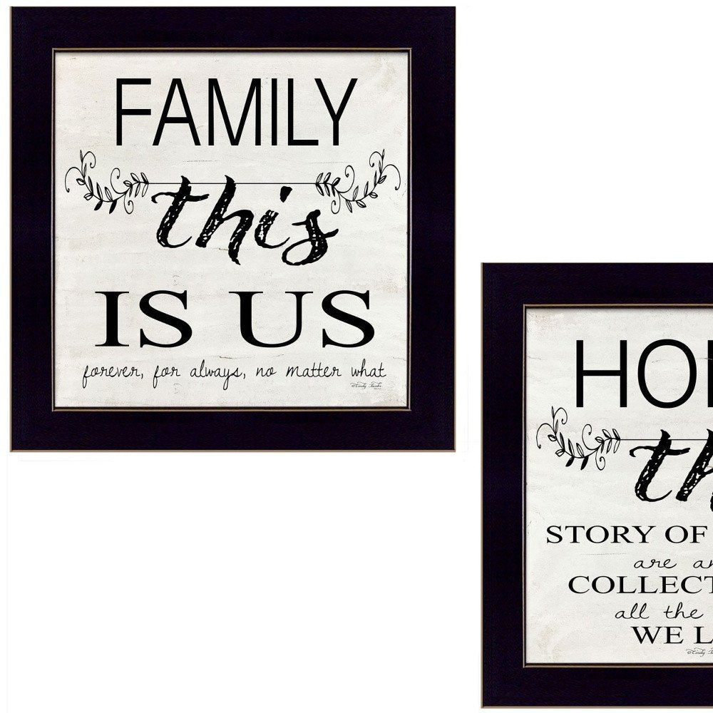 Set Of Two Family 1 Black Framed Print Wall Art — view 5