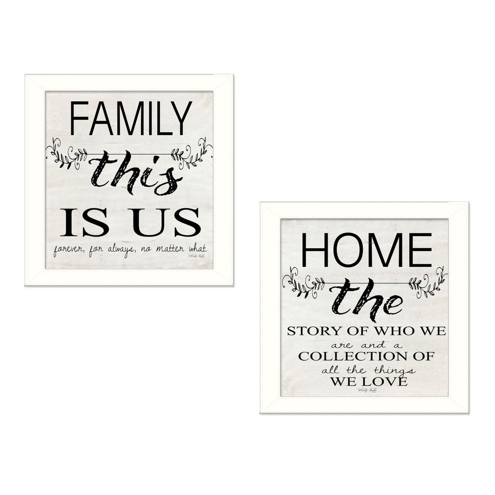 Set Of Two Family 2 White Framed Print Wall Art — view 1