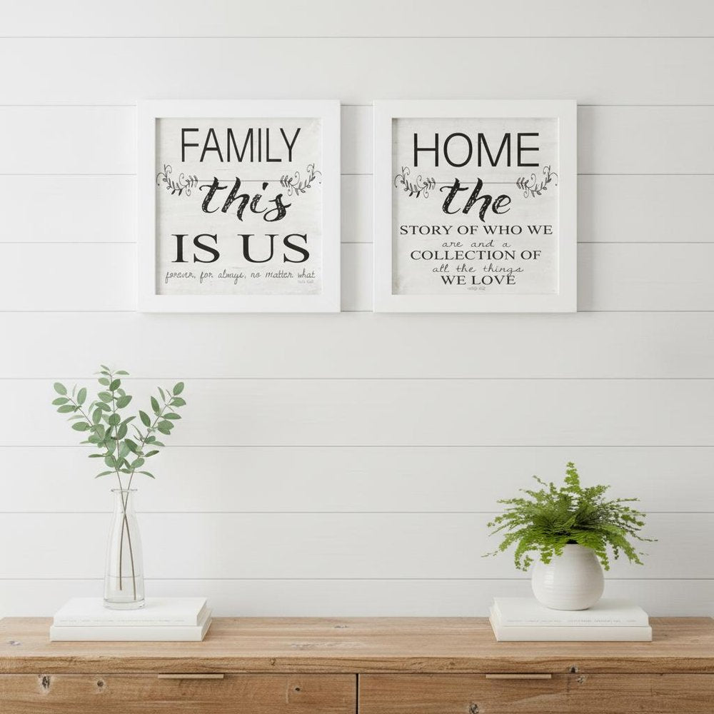 Set Of Two Family 2 White Framed Print Wall Art — view 4