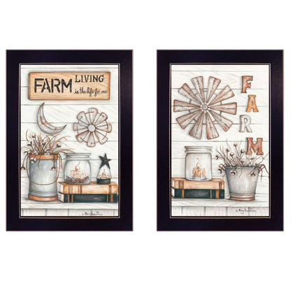 Set Of Two Farm Living 1 Black Framed Print Wall Art HomeRoots