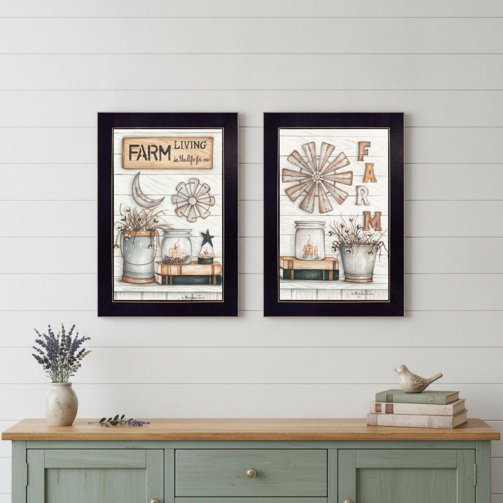 Set Of Two Farm Living 1 Black Framed Print Wall Art HomeRoots