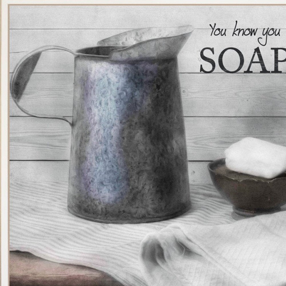 Set Of Two Soap or Floral 1 White Framed Print Bathroom Wall Art — view 4