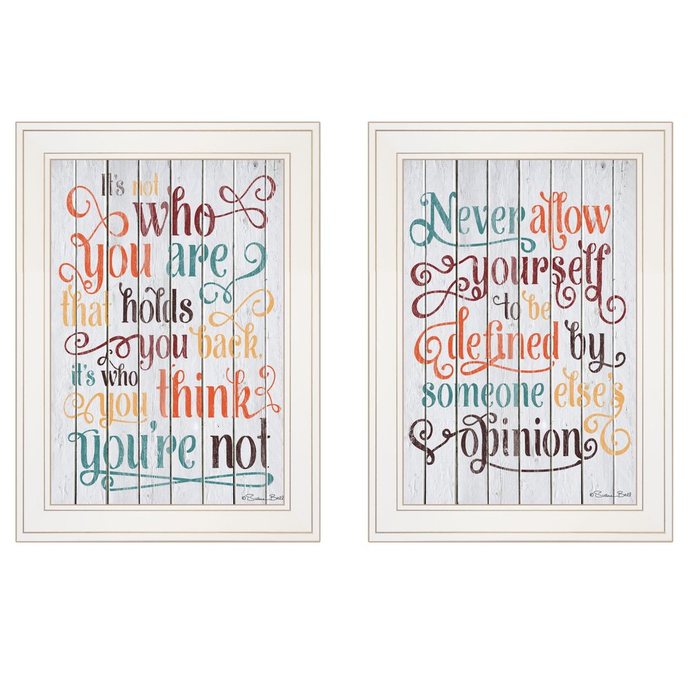 Set Of Two Who You Think 1 White Framed Print Wall Art — view 1