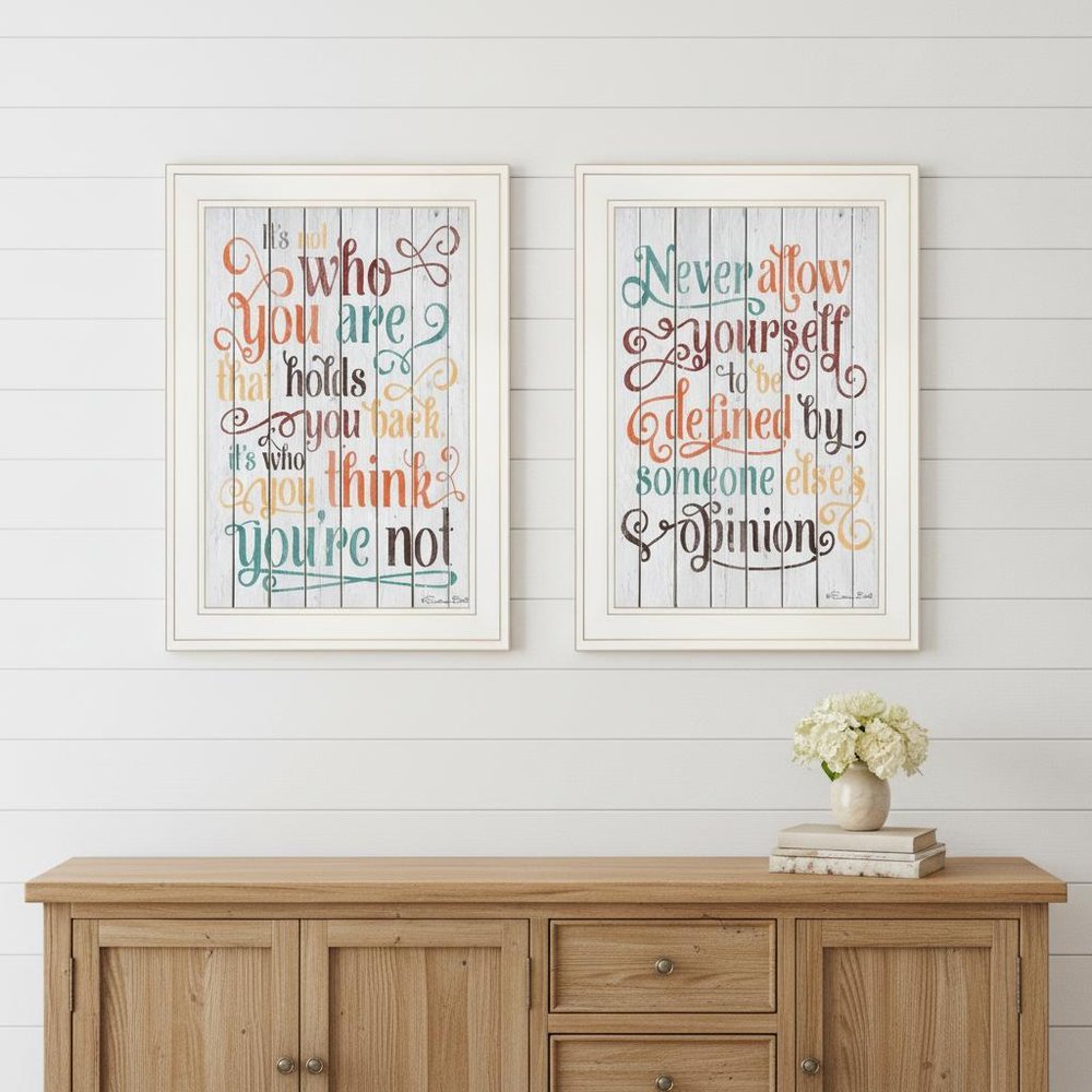 Set Of Two Who You Think 1 White Framed Print Wall Art — view 5