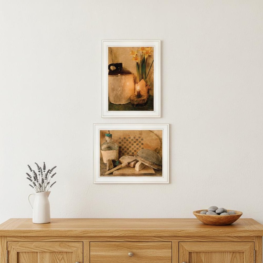 Set Of Two Daffodils and Cider 1 White Framed Print Bathroom Wall Art — view 4