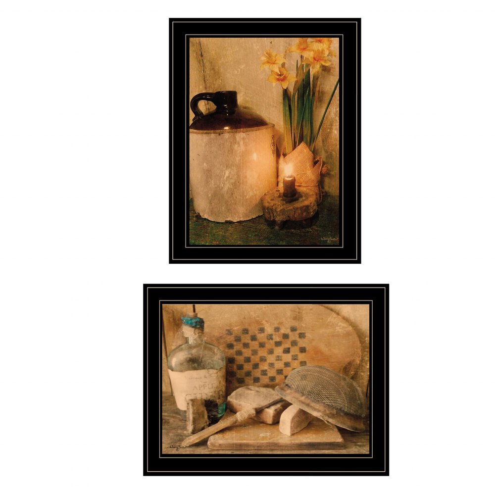 Set Of Two Daffodils and Cider 2 Black Framed Print Bathroom Wall Art HomeRoots