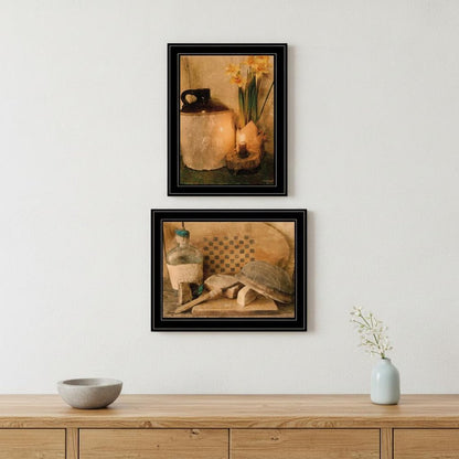 Set Of Two Daffodils and Cider 2 Black Framed Print Bathroom Wall Art HomeRoots