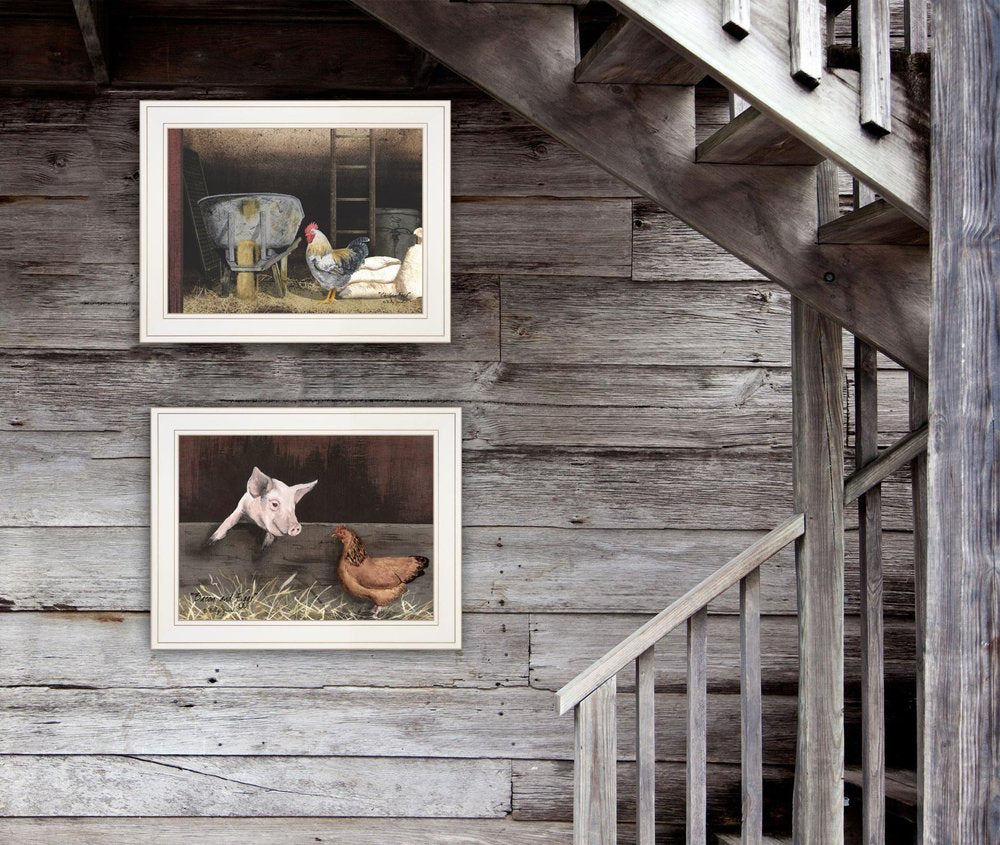 Set Of Two Bacon and Eggs 1 White Framed Print Wall Art — view 2