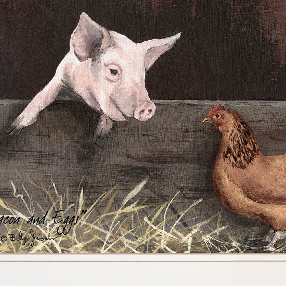 Set Of Two Bacon and Eggs 1 White Framed Print Wall Art — view 4