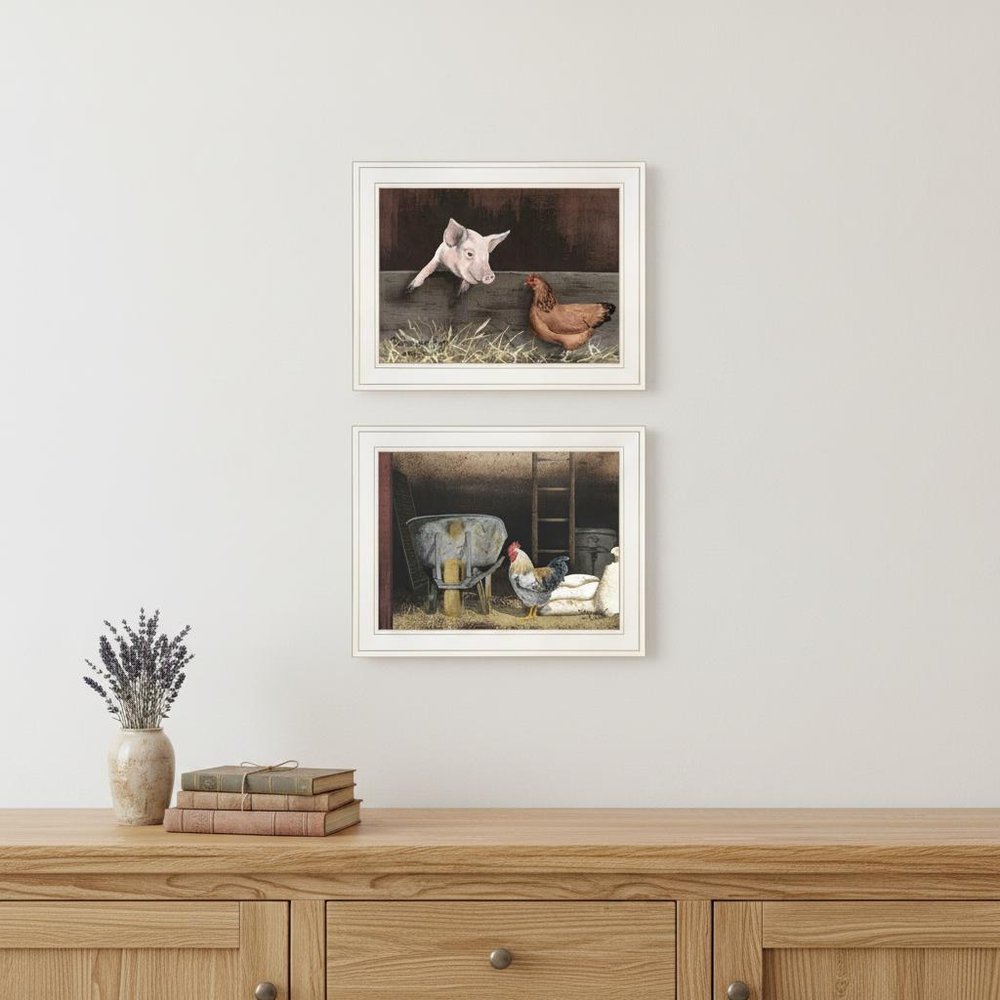 Set Of Two Bacon and Eggs 1 White Framed Print Wall Art — view 8