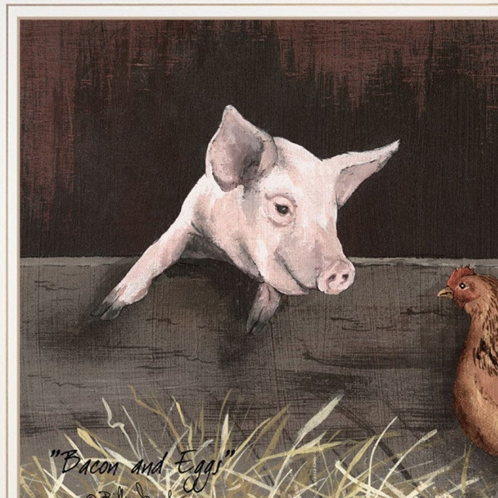 Set Of Two Bacon and Eggs 1 White Framed Print Wall Art — view 6