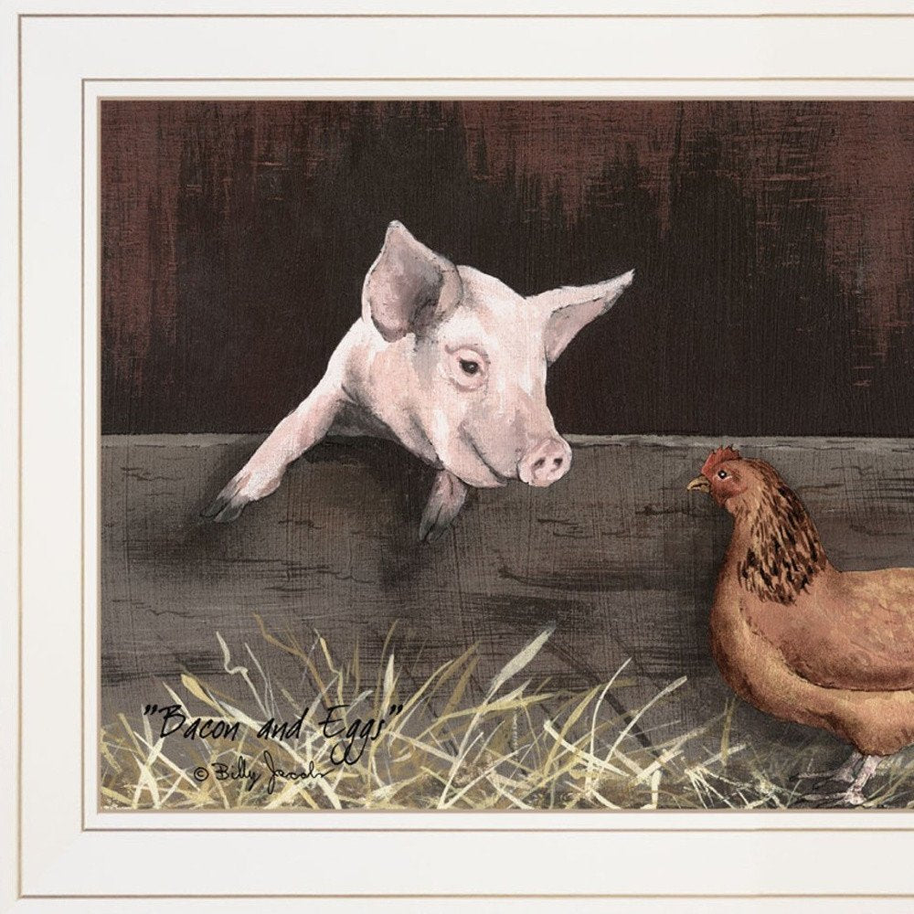 Set Of Two Bacon and Eggs 1 White Framed Print Wall Art — view 7