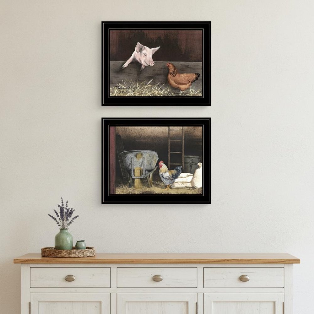 Set Of Two Bacon and Eggs 2 Black Framed Print Wall Art — view 6