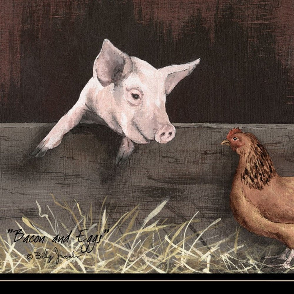 Set Of Two Bacon and Eggs 2 Black Framed Print Wall Art — view 5