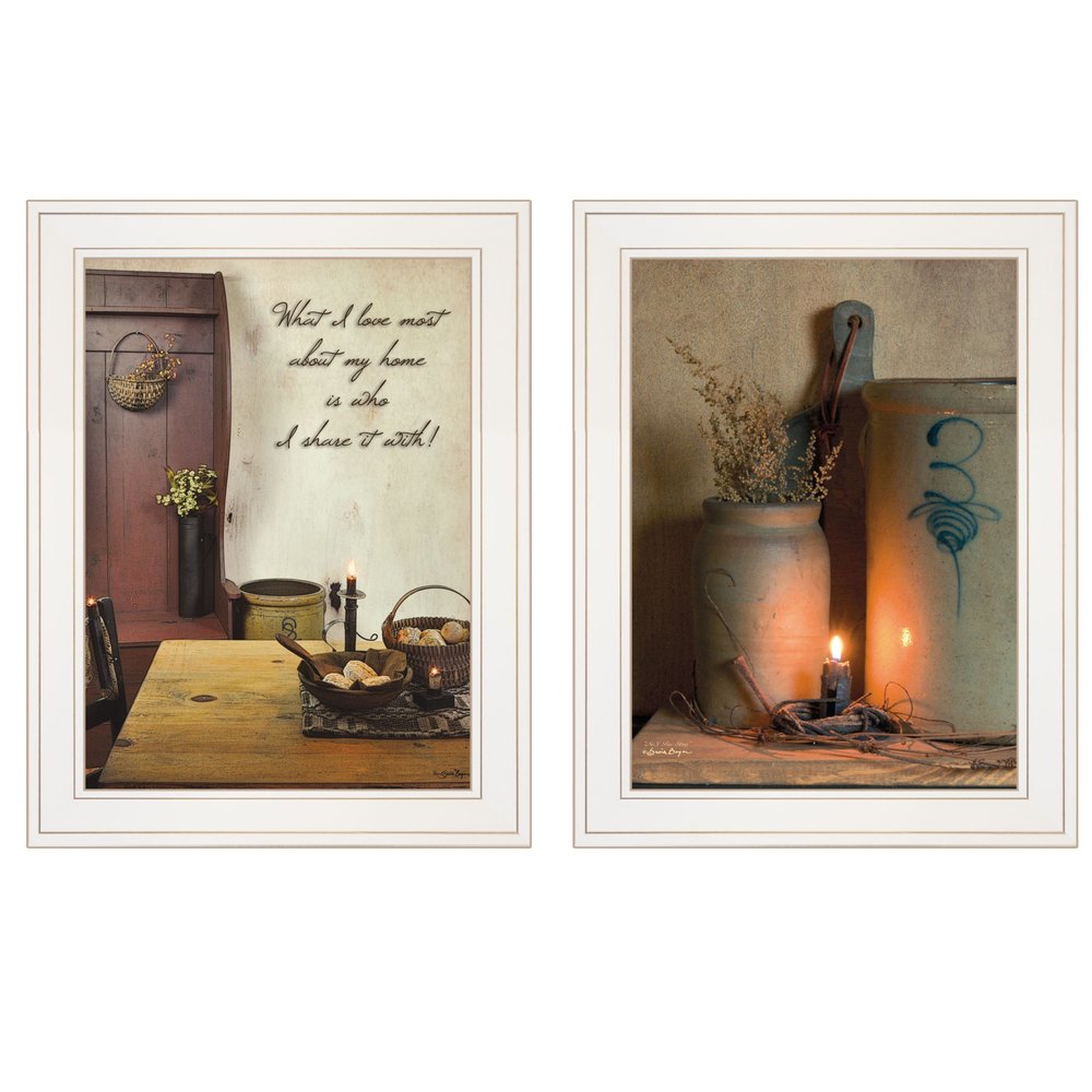 Set Of Two What I Love Most 1 White Framed Print Wall Art — view 2
