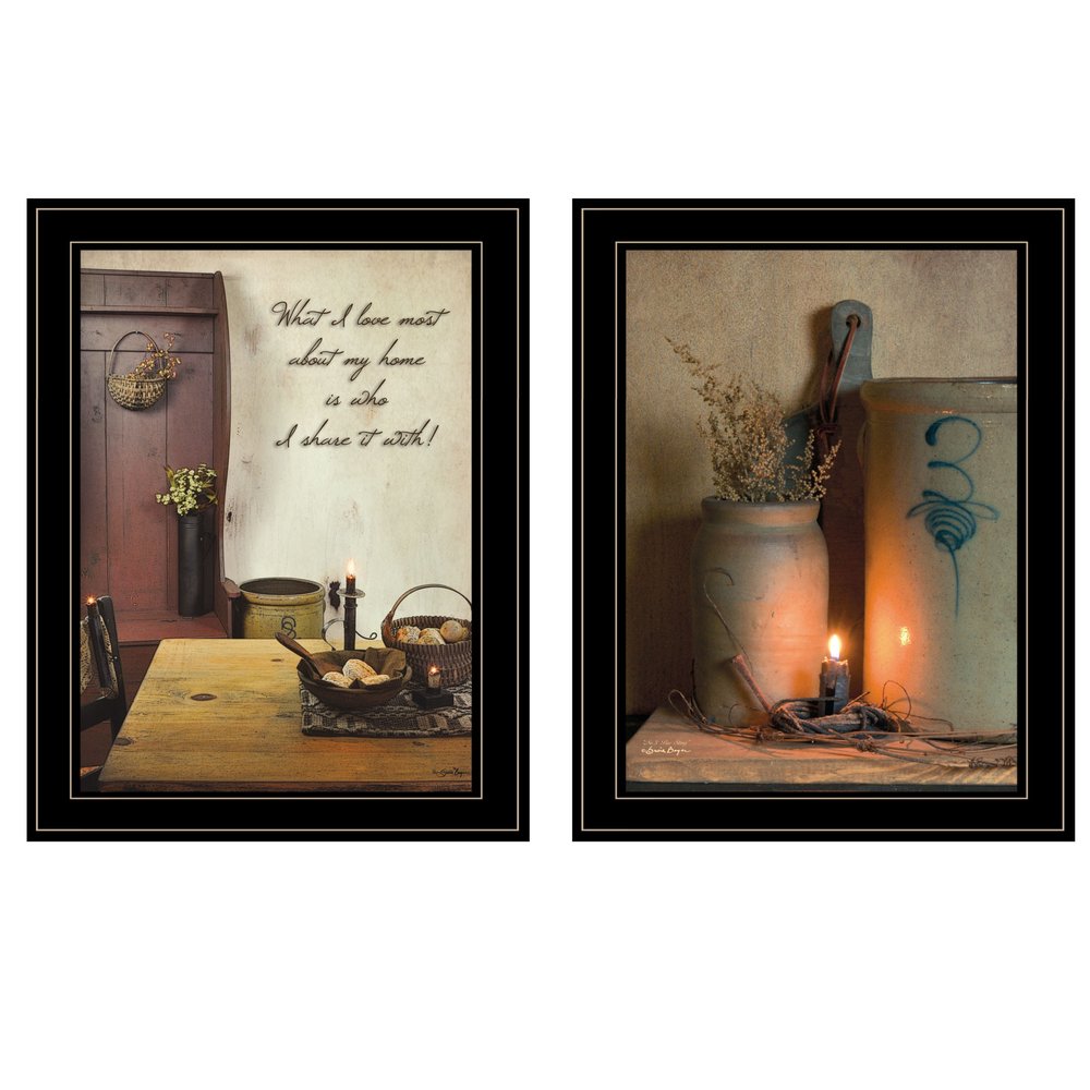 Set Of Two What I Love Most 2 Black Framed Print Wall Art — view 2
