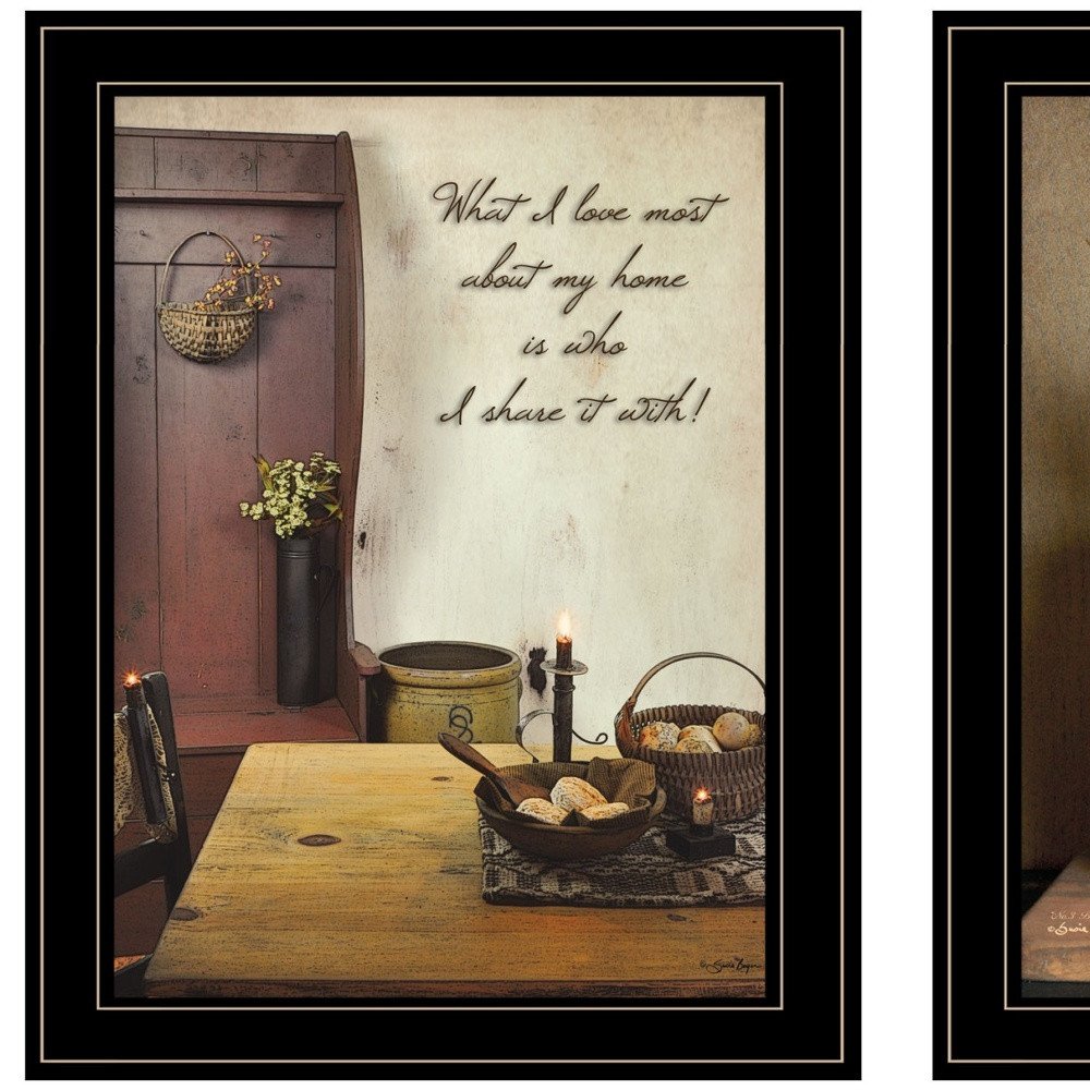 Set Of Two What I Love Most 2 Black Framed Print Wall Art — view 6
